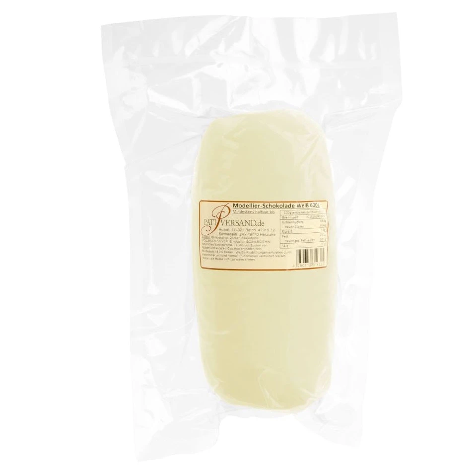 Modellier-Schokolade Weiß 600g – Bild 2