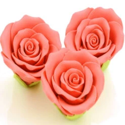 Zucker-Rosen 50mm Rot 3 Stück