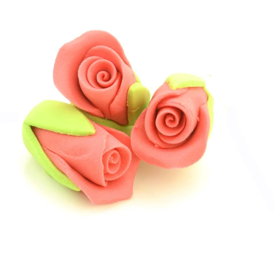 Zucker-Rosen Rosenknospen Rot 3 Stück