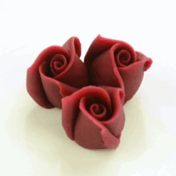 Marzipan-Rosen Klein Bordeaux 4 Stück