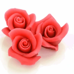 Marzipan-Rosen Mittel Rot 4 Stück