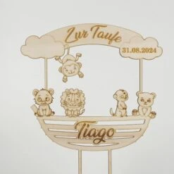 Personalisierter Topper Zur Taufe Schiff Mit Tieren