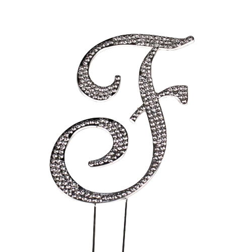 Strass Buchstabe F GroĂ Silber