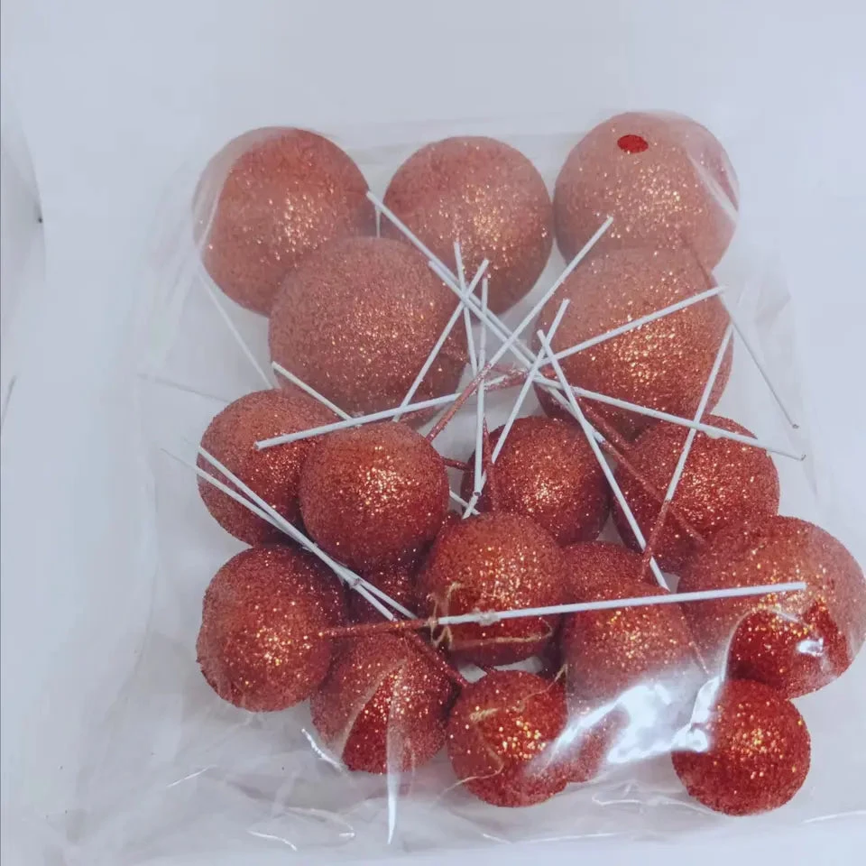 Deko Kugeln Set Glitzer Rot