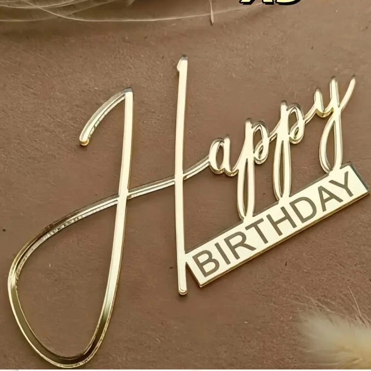 Happy Birthday Seitentopper Charme Gold