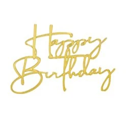 Happy Birthday Geschwungen Seitentopper Charme Gold