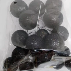 Deko Kugeln Set Glitzer Schwarz