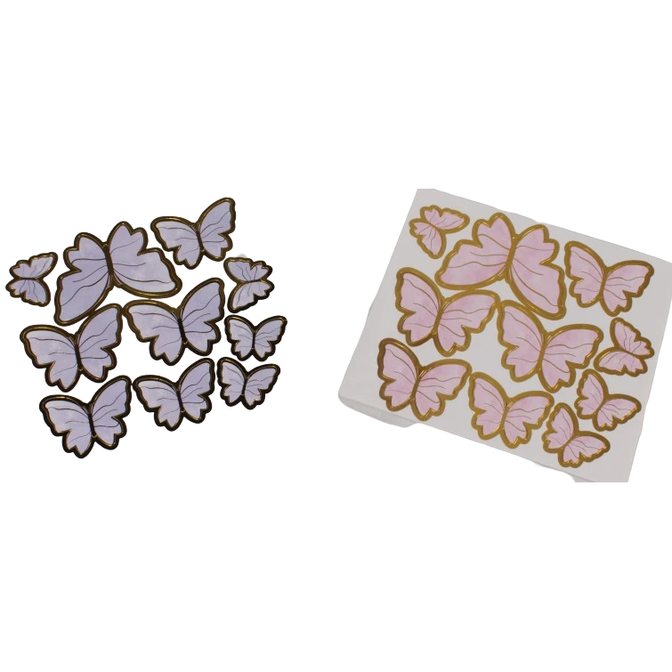 10 Schmetterlinge Rosa Oder Lila Mit Draht – Bild 3