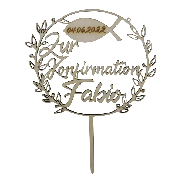 Groß / Personalisierter Caketopper Bis 35cm / Holz
