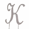 Strass Buchstabe K Groß Silber
