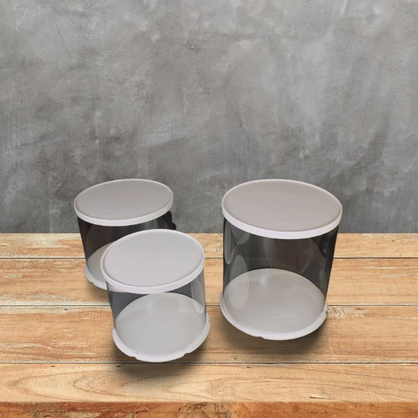 Tortenbox 31,5cm X 31,5cm X 46cm Transparent Rund â Bild 3