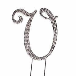 Strass Buchstabe V Groß Silber