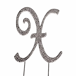 Strass Buchstabe X Groß Silber