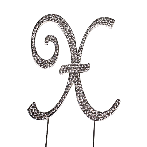 Strass Buchstabe X GroĂ Silber