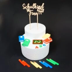 Einschulungsdeko Set 4 / Dekoration Mit Personalisiertem Caketopper