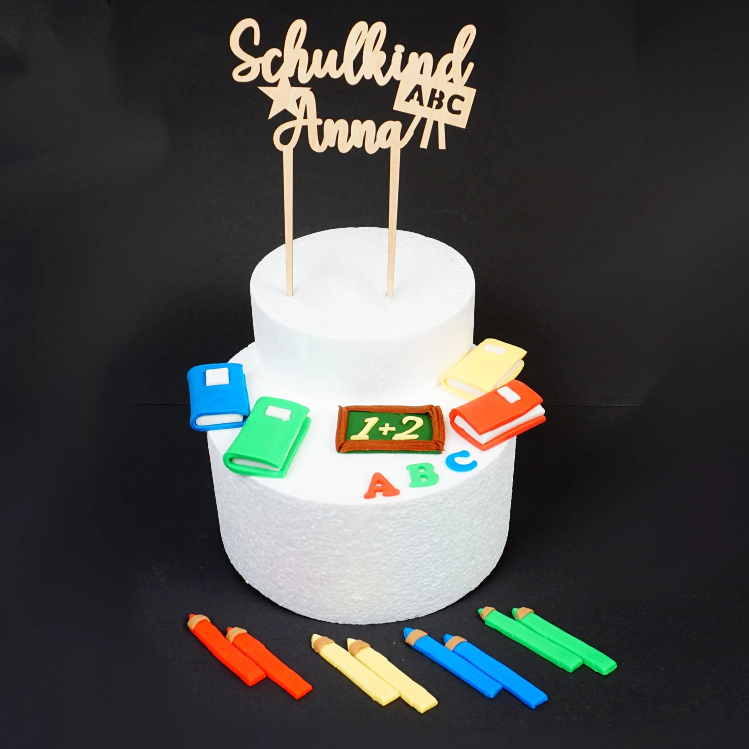 Einschulungsdeko Set 4 / Dekoration Mit Personalisiertem Caketopper – Bild 2