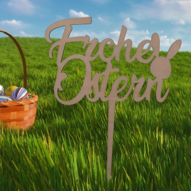 Frohe Ostern Kuchenstecker Aus Holz – Bild 4