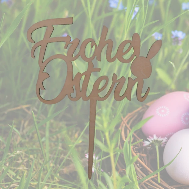 Frohe Ostern Kuchenstecker Aus Holz – Bild 2