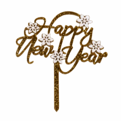 Happy New Year Mit Schneeflocken