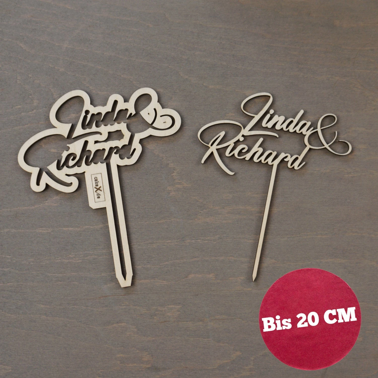 Mittel / Personalisierter Caketopper Bis 20cm / Holz