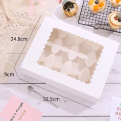 Muffinbox / Cupcakes 12er Mit Großem Fenster / Höhe 9cm