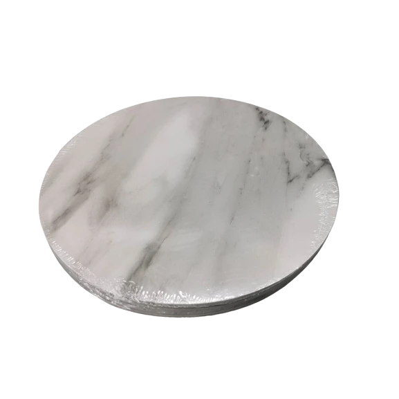 5x Cakeboard 30cm Marmoriert Weiß (MDF Material)