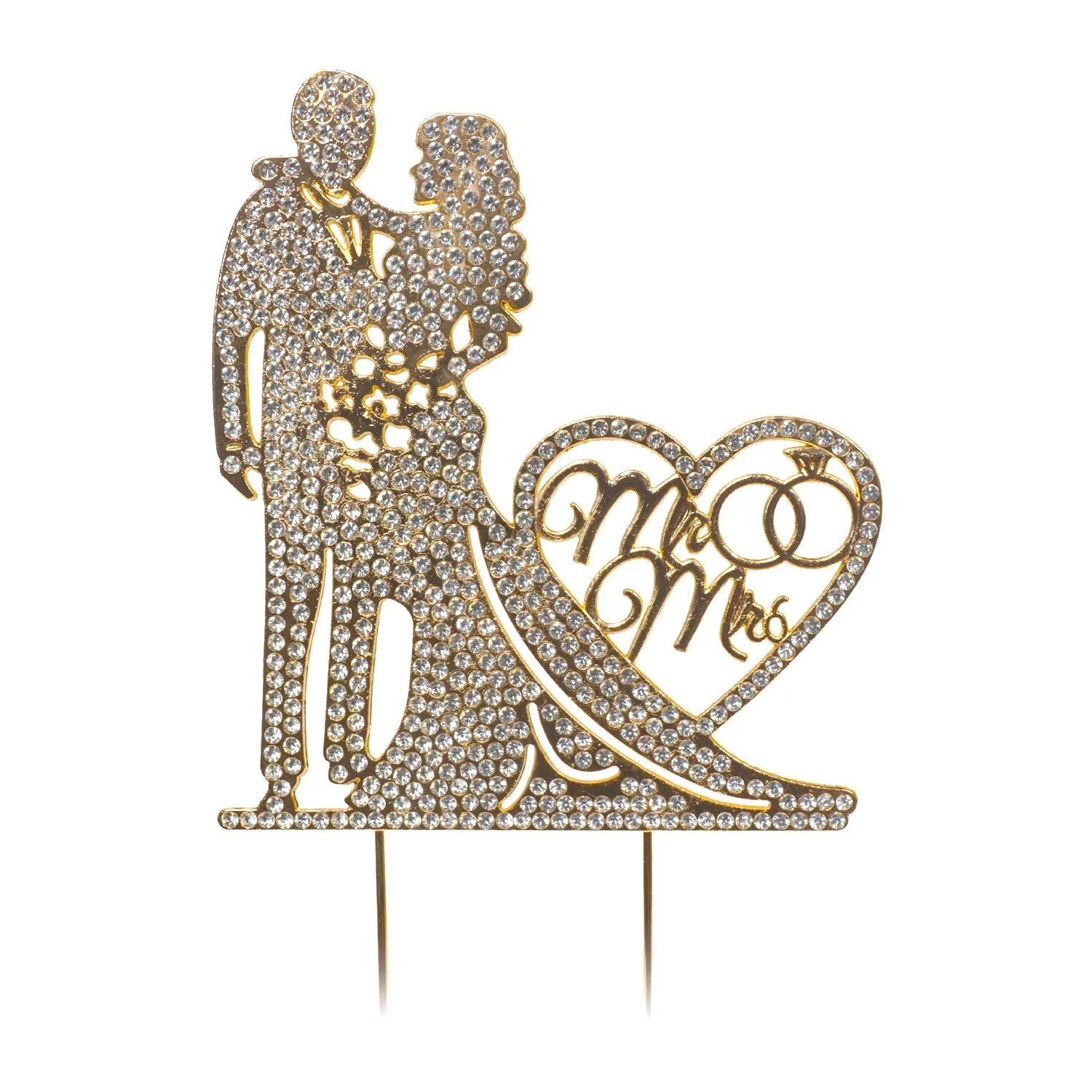 Strass Brautpaar Mr & Mrs Goldener Hintergrund