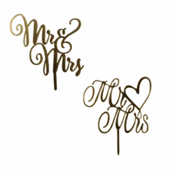Mr & Mrs Gold Acryl Kuchenstecker