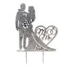 Strass Brautpaar Mr & Mrs Silberner Hintergrund