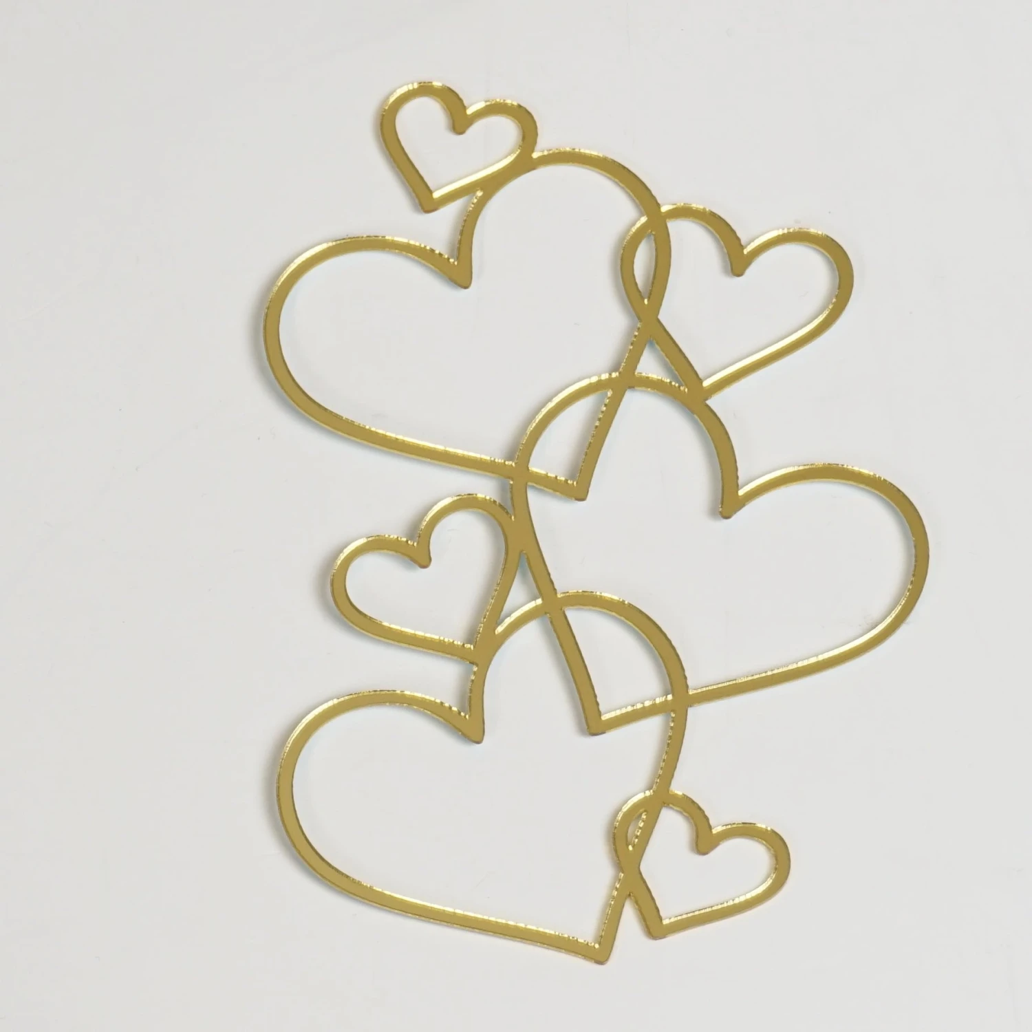 Seitencaketopper Herzen Gold