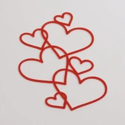 Seitencaketopper Herzen Rot