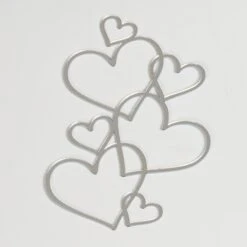 Seitencaketopper Herzen Silber