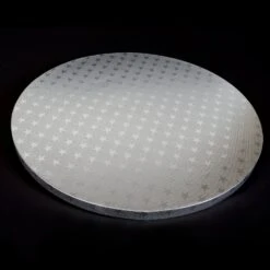5x Cakeboard Silber 30cm 12mm Mit Sternenmuster