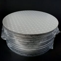 10x Cakeboard Silber 30cm 12mm Mit Sternenmuster