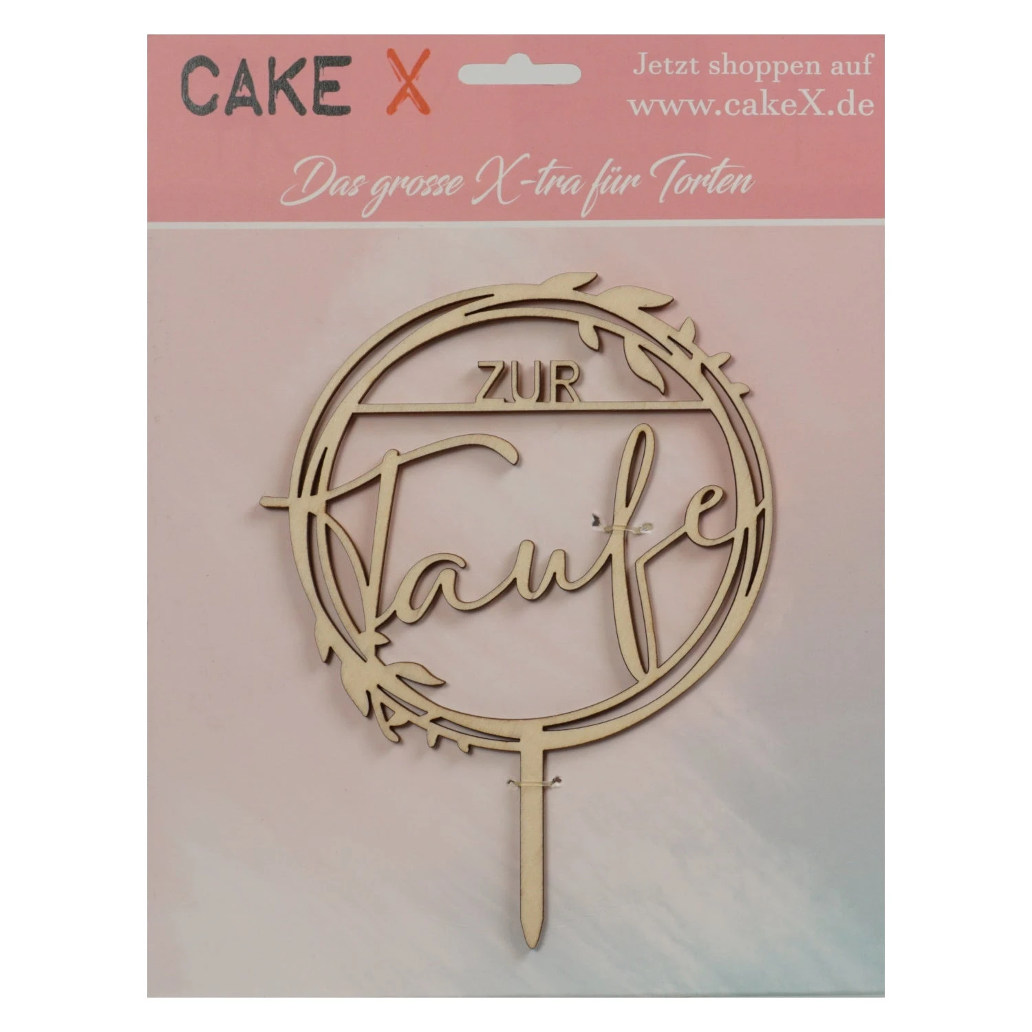 Zur Taufe Kuchenstecker Mit BlÀttern Holz